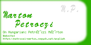 marton petroczi business card