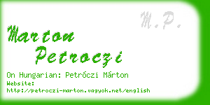marton petroczi business card